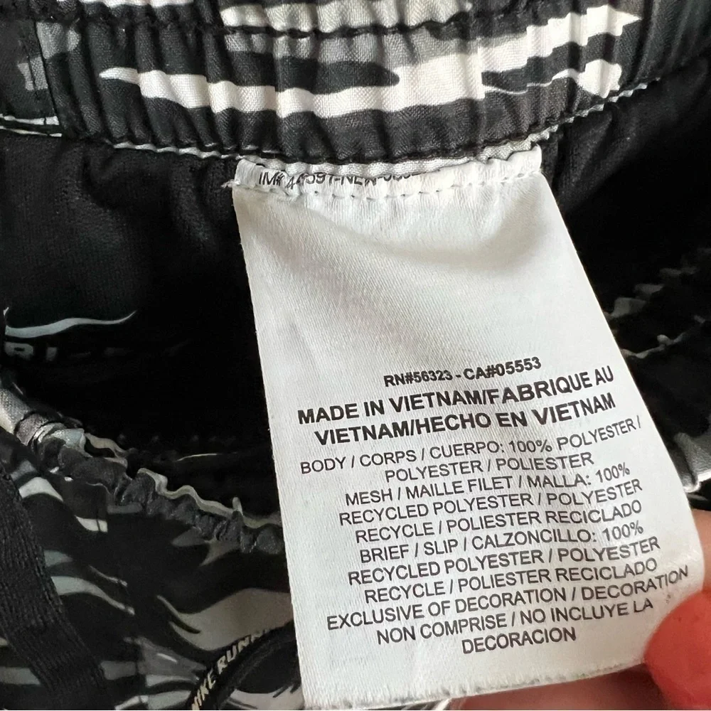 Nike‎ Dri Fit Tempo Black White Camo Running Shorts